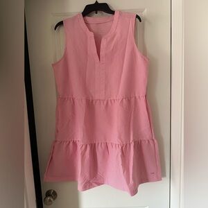 Pink Striped Sleeveless Dress